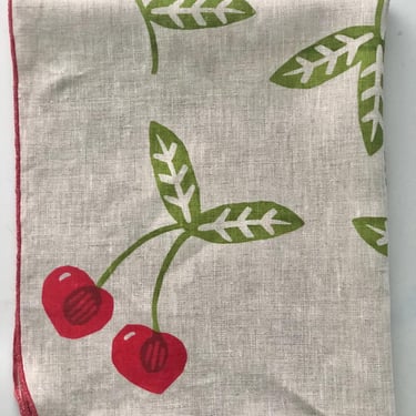 Cherry, fruit, Linen Tea Towel 