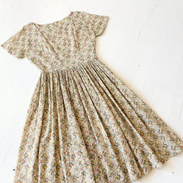 1950s Paisley Cotton Voile Dress 