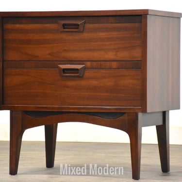 Walnut Mid Century Nightstand 