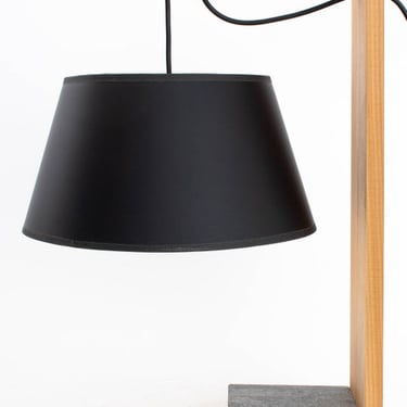 Contemporary Cherrywood and Slate Table Lamp