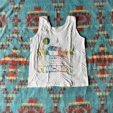 Vintage 80s Chicago Souvenir Travel Tank Top Shirt 