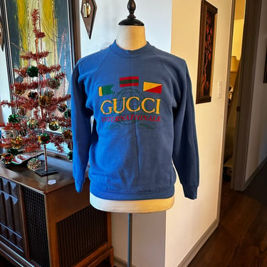 Vintage GUCCI Crewneck Sweatshirt “Gucci Internationale” 80s/90s Bootleg Size Large 