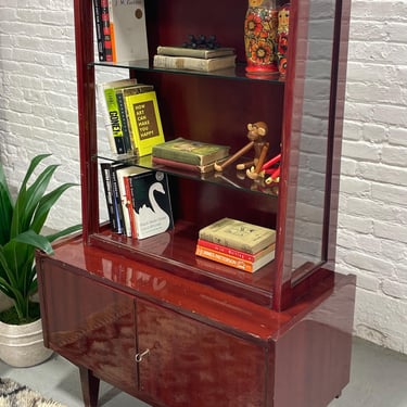 Mid Century Modern China Cabinet / BOOKCASE by Rajmund Halas for Jarocinska, Made in Poland, c. 1960’s 
