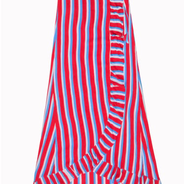 Lovers & Friends - Red, White & Blue Stripe Wrap Maxi Skirt Sz S