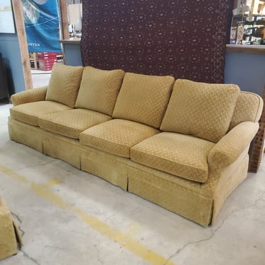Patterned Velvet Four Seat Sofa by Edward Ferrell (2 Available)