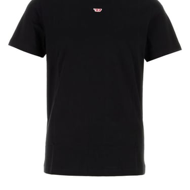 Diesel Men Black Cotton T-Diegor T-Shirt