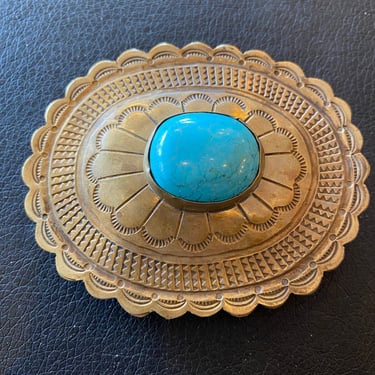 1970s belt buckle, turquoise and sterling silver, southwestern style, Navajo jewelry, bohemian 