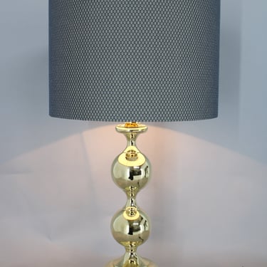 1950s Brass Table Lamp, Denmark / Mid-century / Gray Colour / Vintage Lamp / 