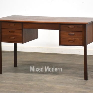 Refinished Danish Modern Teak Desk 