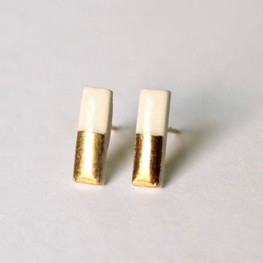 Mier Luo | Gold Dipped Bar Studs