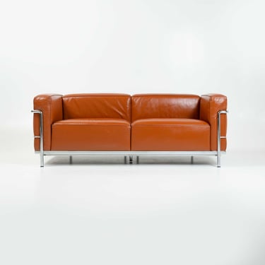 Le Corbusier for Cassina LC3 Grand Modele Sofa in Chrome Frame and Original Tobacco Leather 