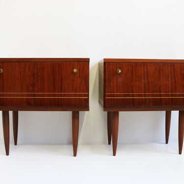 Shiny Pair Midcentury Modern Scandinavian 60 Nightstands Bedside Tables Additional Tables Side Tables 1960s End Tables Valve 