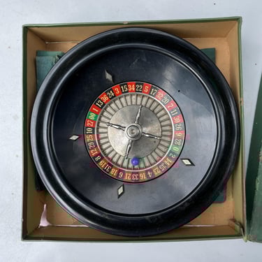 Rare 12 Inch AP Games Bakelite Roulette Wheel CRACKED New York Mid-Century Art Deco Game Miniature Board Louis Voltz Bld Saint Germain Paris 