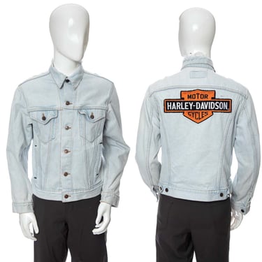 1980's Levis Harley Davidson Light Wash Denim Jacket Size S
