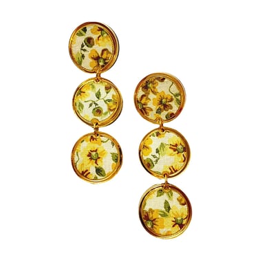 Sample Sale Yellow Fall Floral Circle Drops