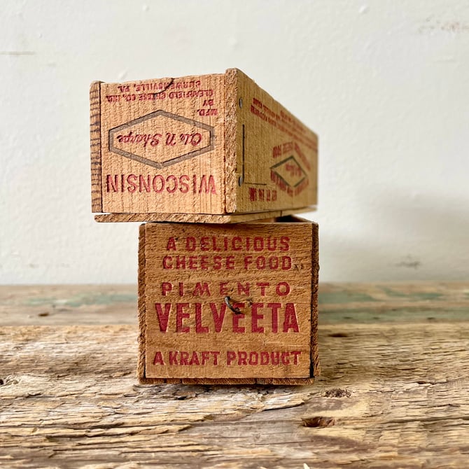 Vintage Cheese Boxes Set of 2