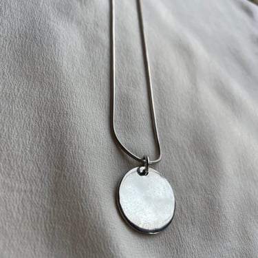 silver circle pendant N055