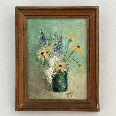 Original Vintage Oil Painting, Floral Bouquet II 