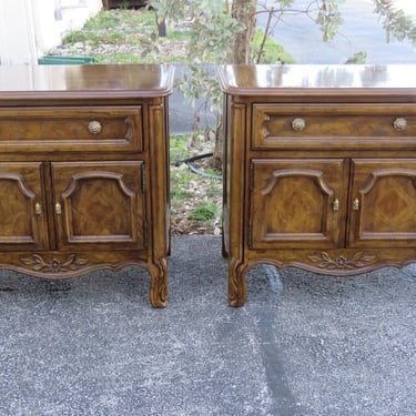 Drexel French Carved Nightstands Bedside End Tables a Pair 4870
