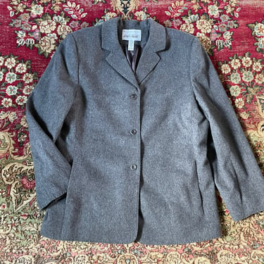 Vintage ‘80s ‘90s Lord & Taylor gray wool cashmere blend blazer | classic, oversize blazer, Fall jacket, Autumn, ladies 14 M/L 