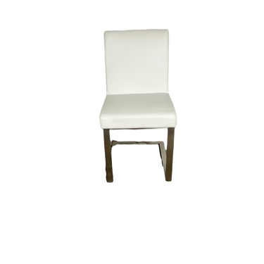 SunPan Modern Home White Leather Side Chair HOP104-23