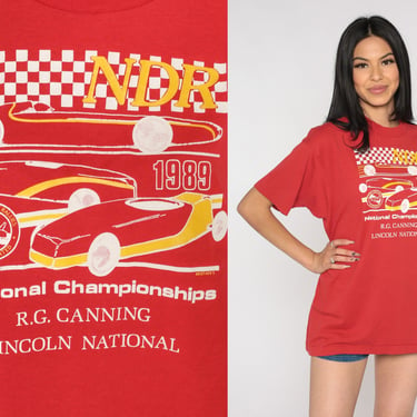 National Derby Rallies Shirt 1989 Soap Box Derby TShirt 80s Car Racing Championships Graphic Tee Single Stitch Red Vintage 1980s Mens Medium 