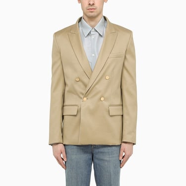 Valentino Sand Cotton Double-Breasted Jacket Men