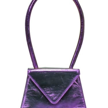 Amelie Pichard - Purple Metallic Triangle Fold Over Handbag