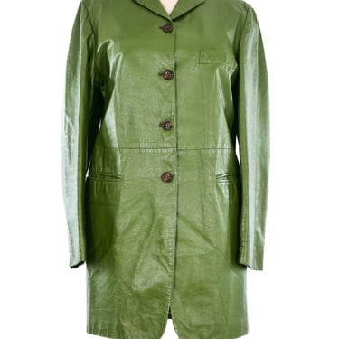 Jil Sander Moss Green Leather Jacket