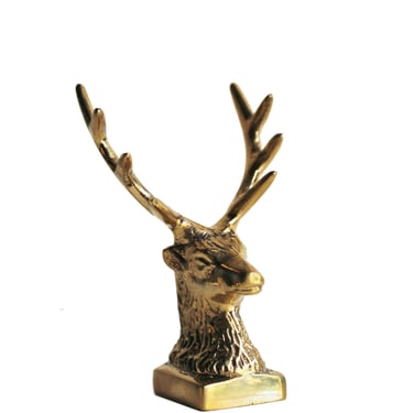 Solid Brass Deer Head Pen Holder