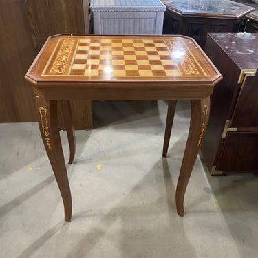 Vintage Inlaid Marquetry Games Table