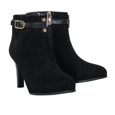 Tory Burch - Black Suede Ankle Buckle Detail Short Boot Sz 5.5