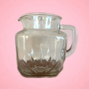 Vintage 1950s Starburst Clear Glass Pitcher by Creative Glass Small 