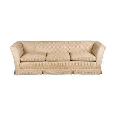 French Country Style 3-Seater Sofa W/ Beige Velvet 