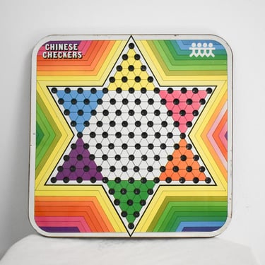 1960s Pressman Toys Chinese Checkers Tin Litho Game Board 