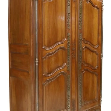 Armoire, Monumental, French Provincial, Carved Walnut, Arched Cornice, 1800's!