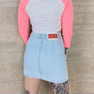 Bongo Vintage High Waisted Denim Mini Skirt 