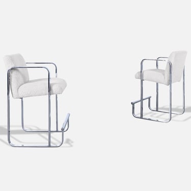 Mid-Century Modern Chrome Counter Stools