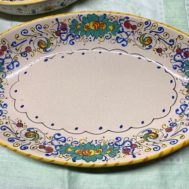 Oval 14” Meridians Ceramiche Platter Plate~ Made In Italy Bold Colorful Painted Ceramics~ Hand Painted Excellent Condition, Italian Pottery 