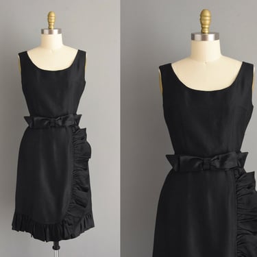 1950s vintage dress | Gorgeous Peggy Lane Black Cocktail Party Wiggle Dress | Medium | 50s dress 