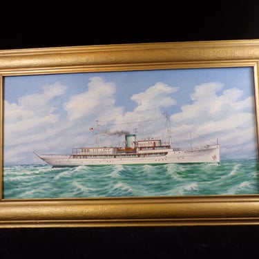 ws/SS Delphine Original Oil on Board, Framed