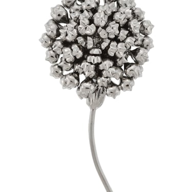 Gianni Versace Vintage Oversized Silver Dandelion Flower Brooch