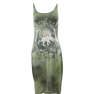 ++++ The People of the Labyrinths Green tie dye Jersey Tank Dress