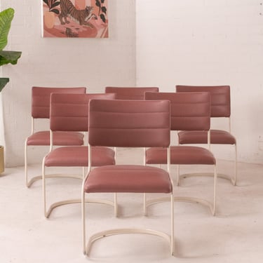 Set of 6 Pink cream Post Modern Chairs