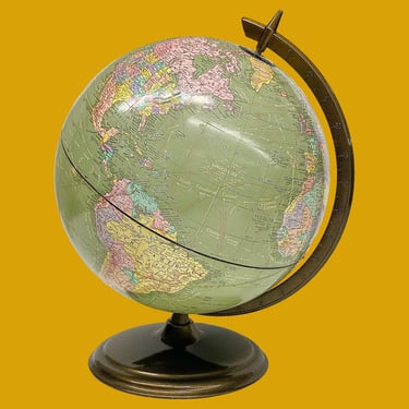 Vintage Cram's Imperial World Globe Retro 1970s Mid Century Modern + George F. Cram Comp + 12