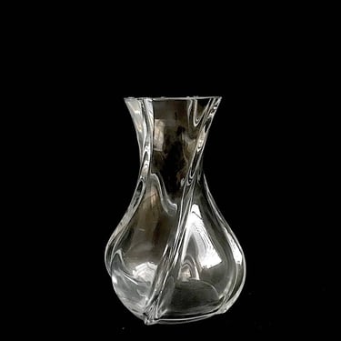 Vintage French Baccarat Crystal SERPENTIN Vase Medium Size 6" Height Twist Swirl Design France Fine Glass 