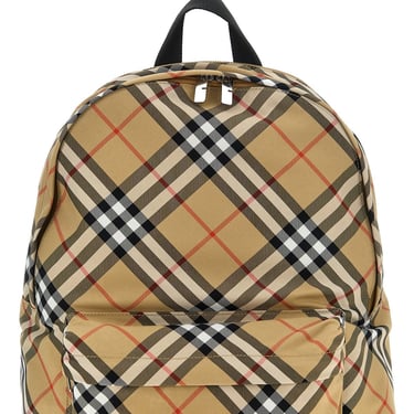 Burberry Men Check Backpack