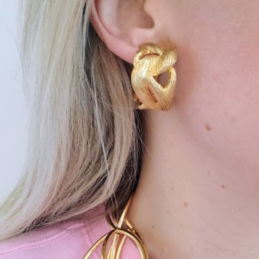 Les Bernard Gold Hoop Earrings