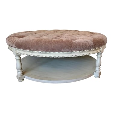 A.r.t. Transitional Mauve Velvet Tufted Ottoman