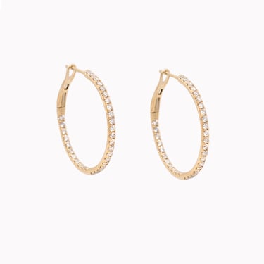 Diamond Echo 27mm Hoop Earrings